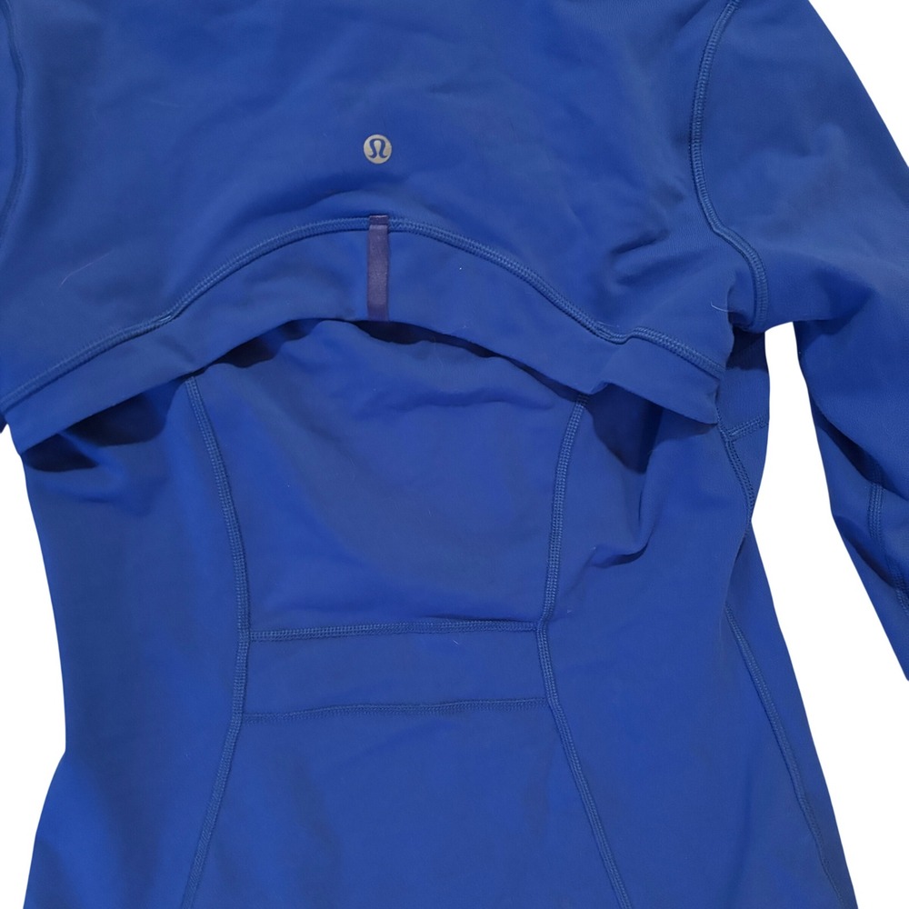 Lululemon Define Jacket Blue Full Length Thumbholes Zip Activewear Size 6 - Picture 4 of 6